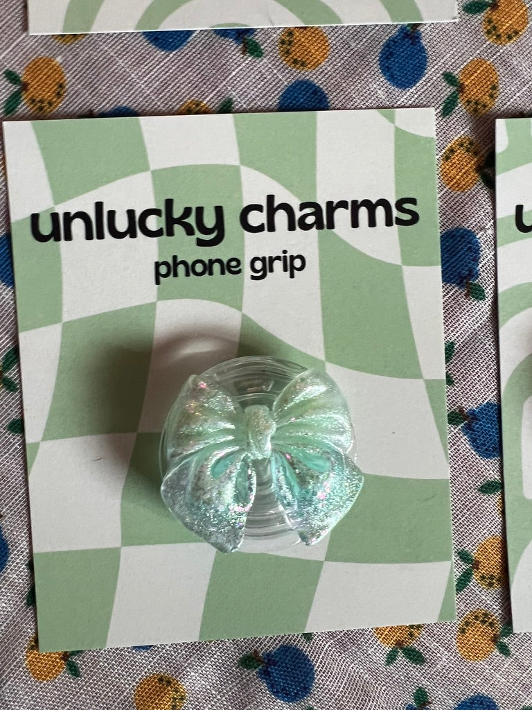 3D bow phone grips / phone accessories / rose rhinestones