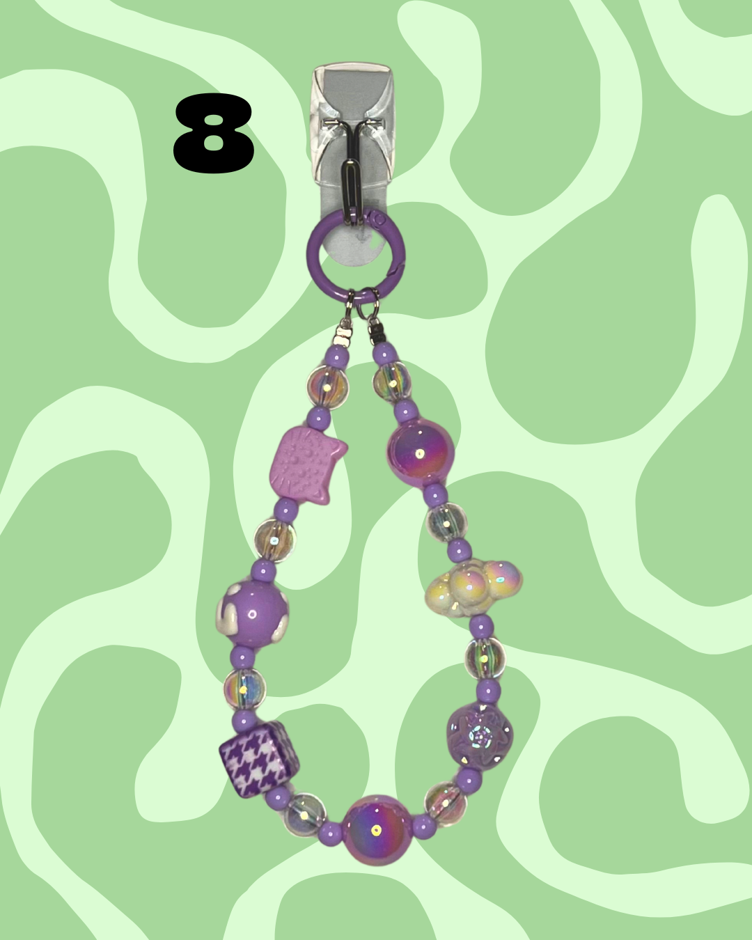 Purple Handmade Beaded Wristlets