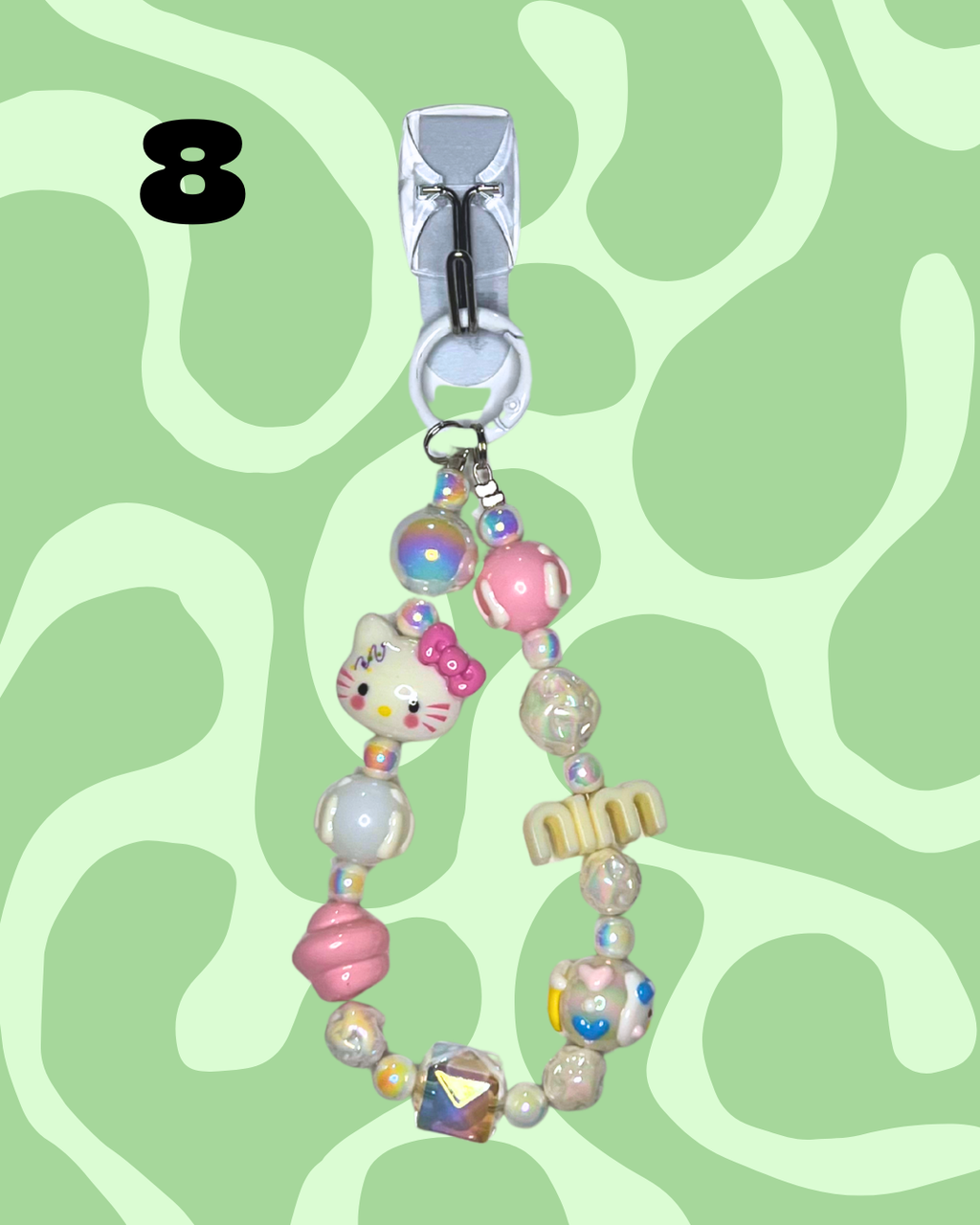 White Handmade Beaded Wristlets