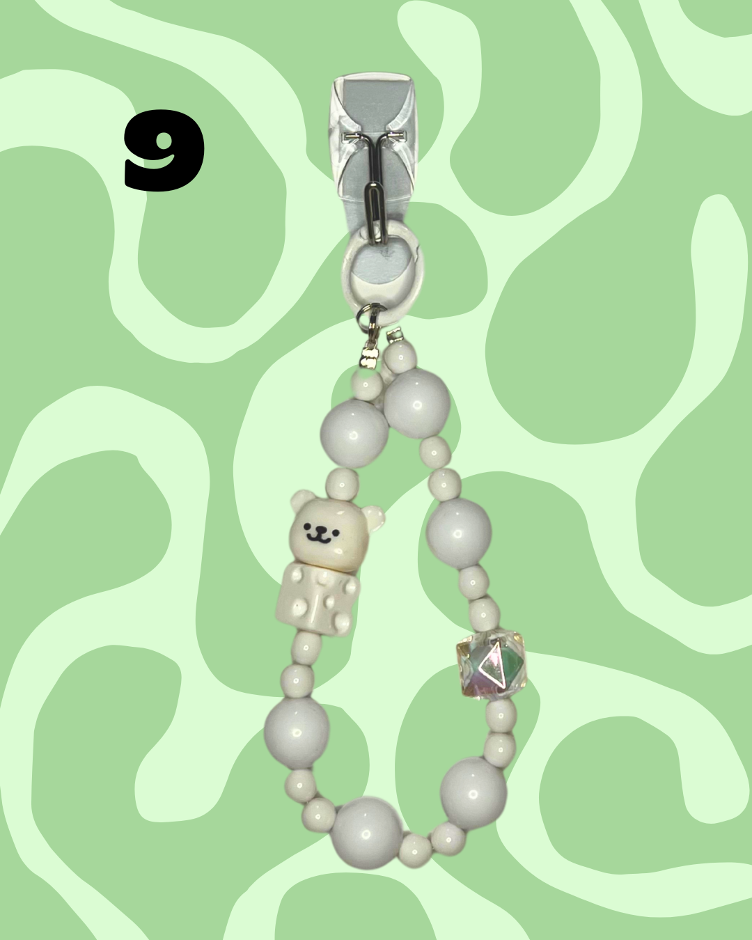 White Handmade Beaded Wristlets