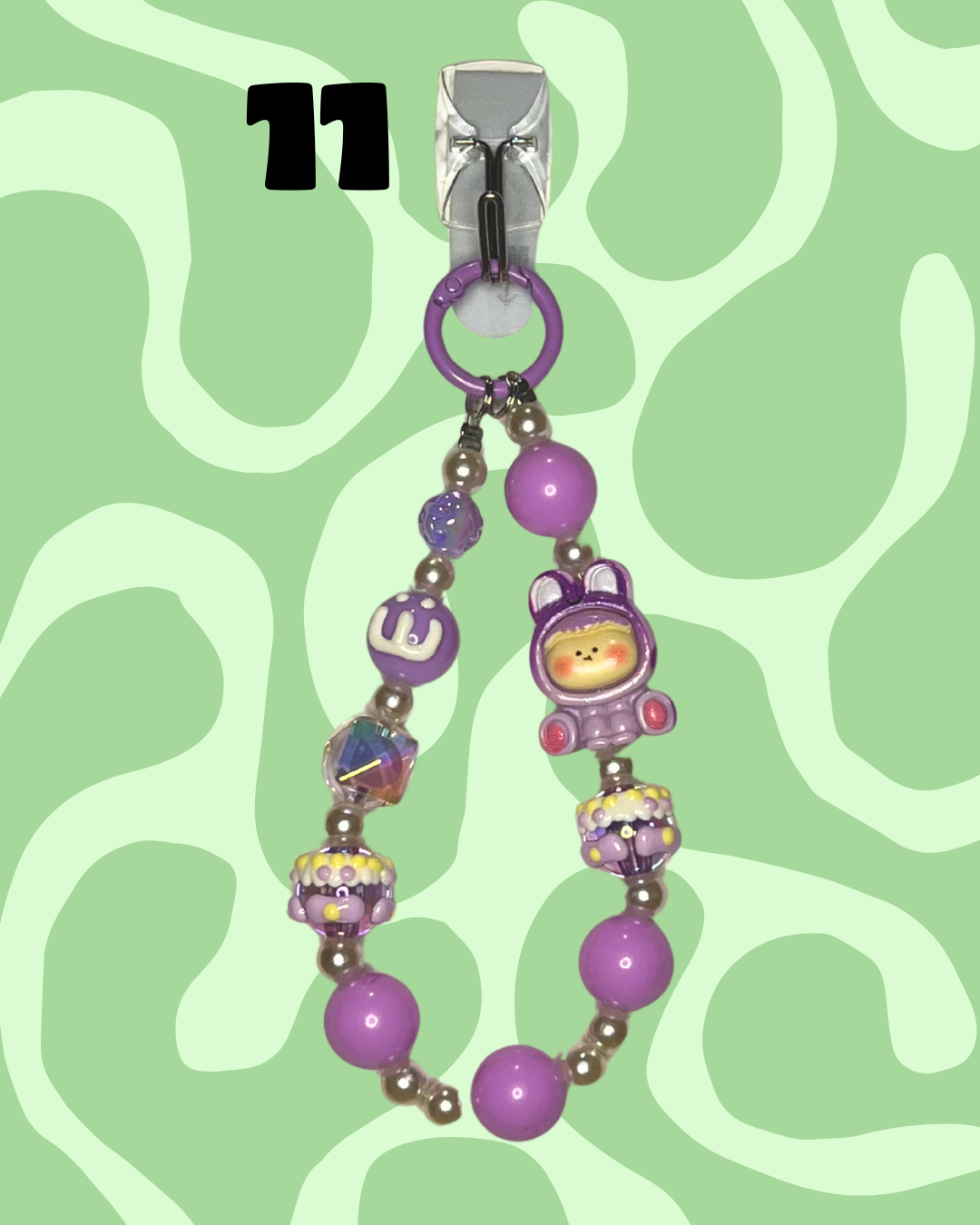 Purple Handmade Beaded Wristlets