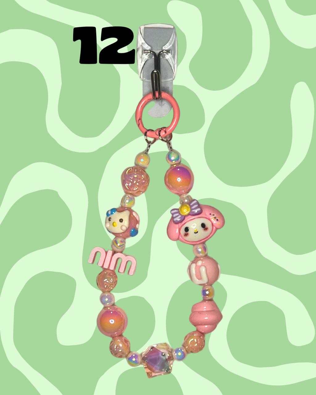 Pink Handmade Beaded Wristlets