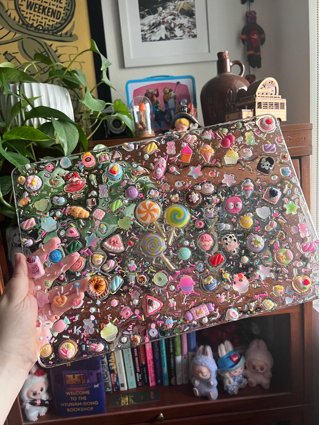 Custom Resin Laptop Case: Glitter Charms, Kawaii Junk Style