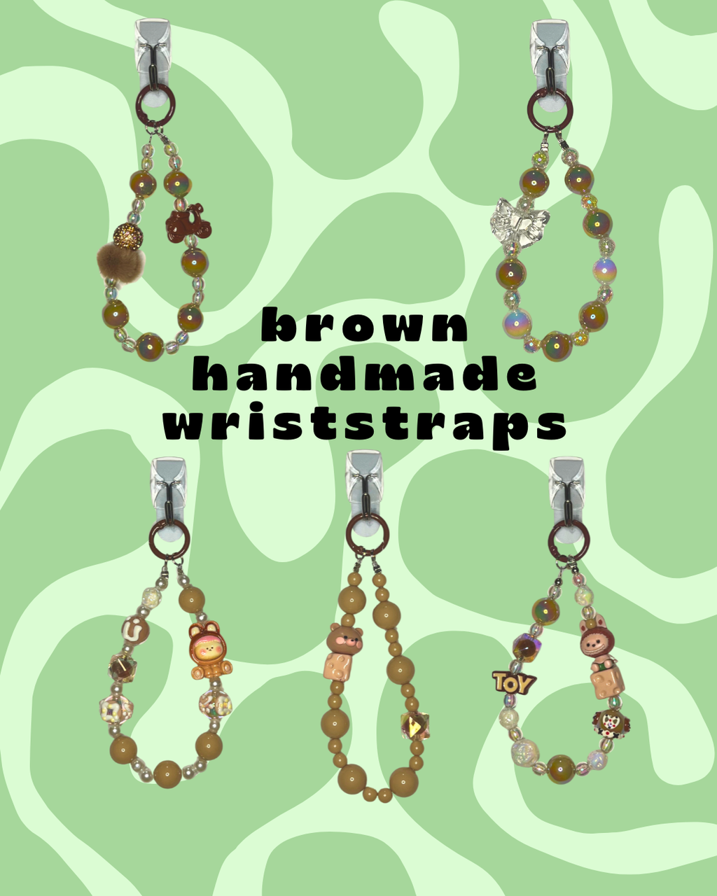 Brown Handmade Beaded Wristlets