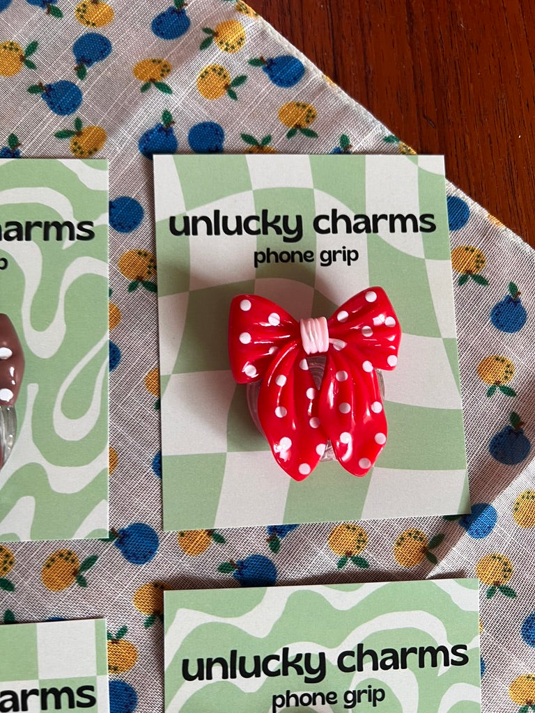 3D bow phone grips / phone accessories / rose rhinestones