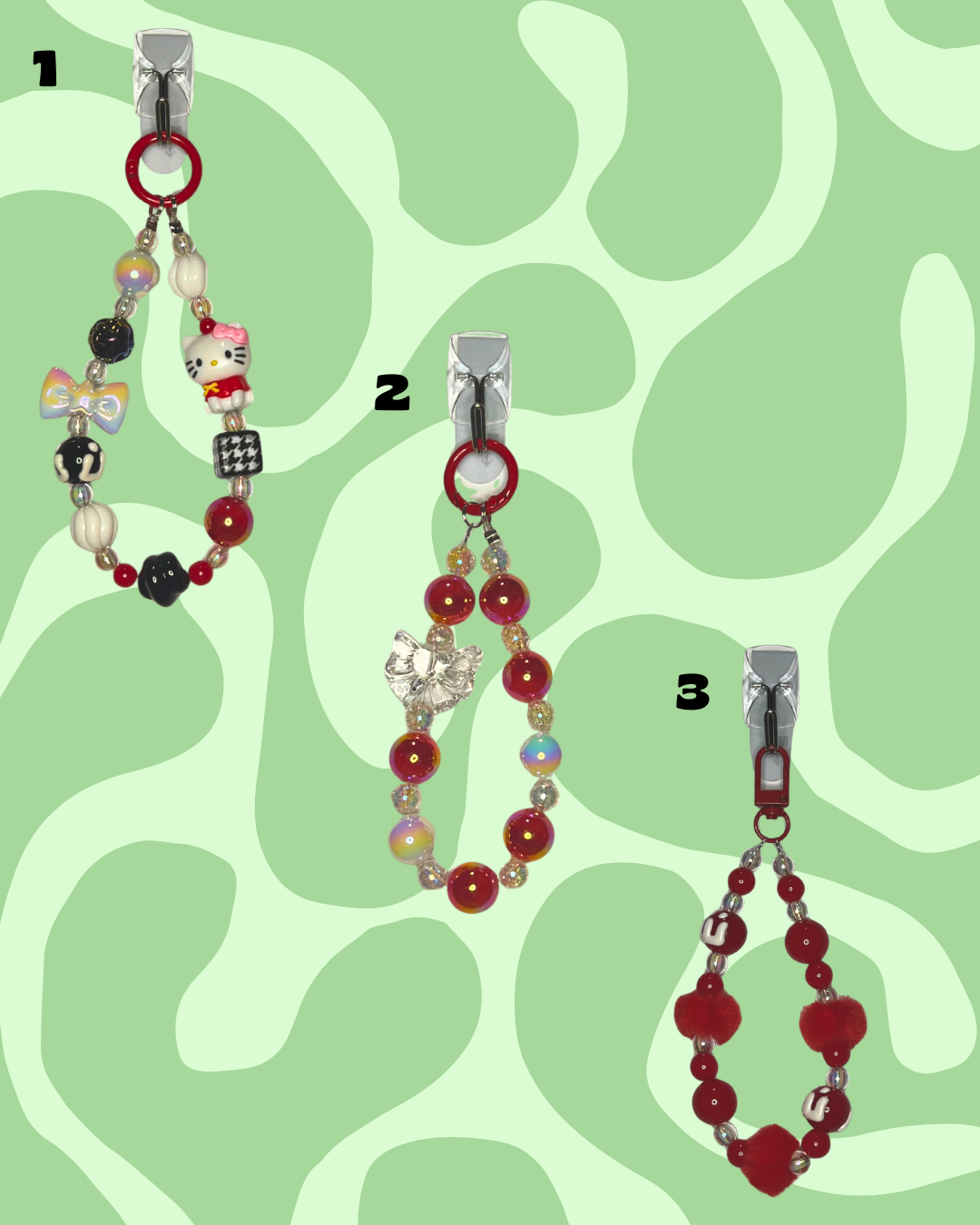 Red Handmade Beaded Wristlets