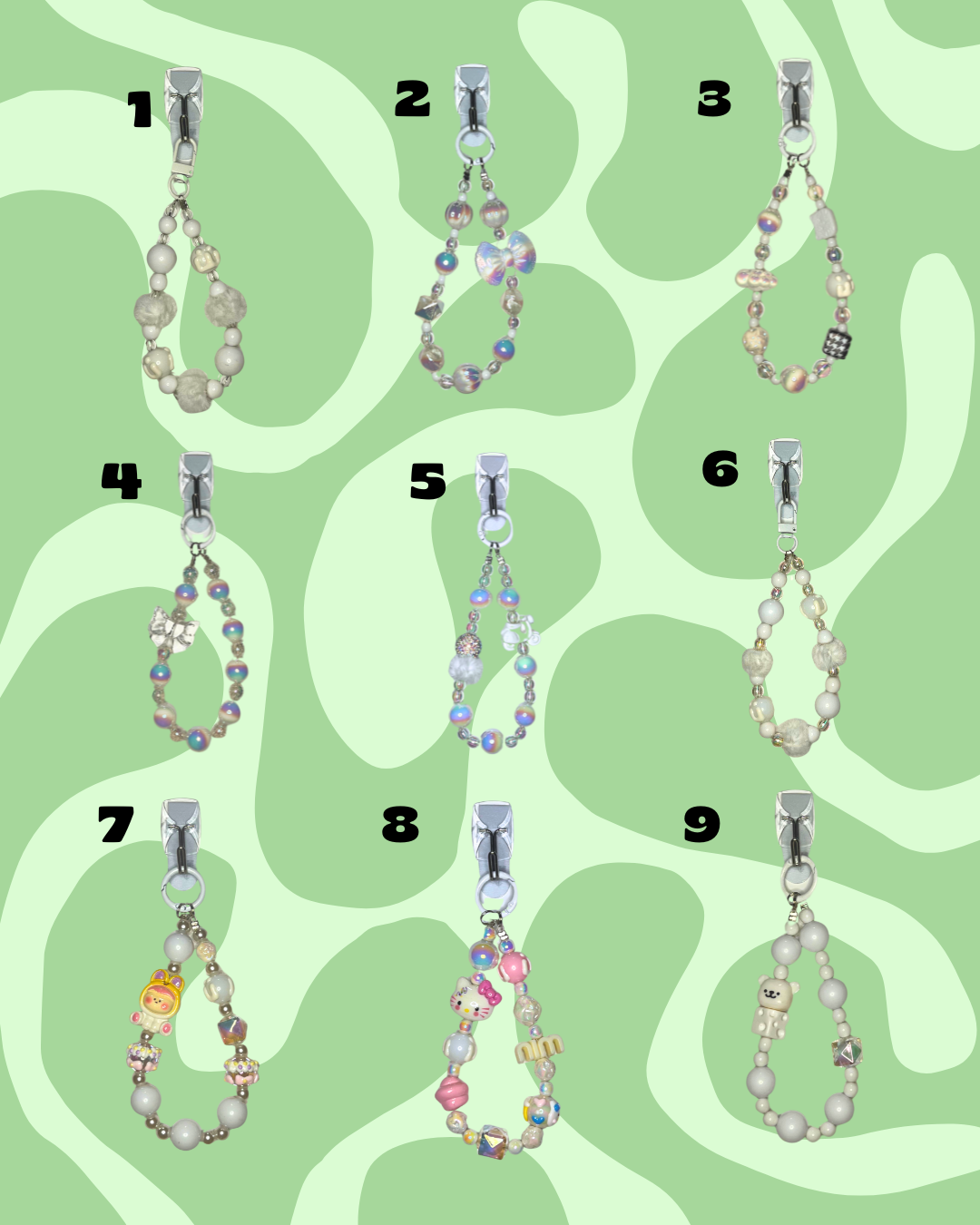 White Handmade Beaded Wristlets