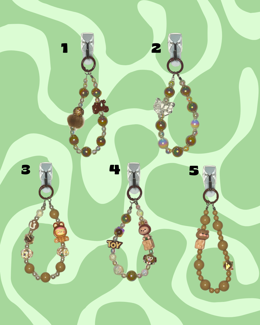 Brown Handmade Beaded Wristlets