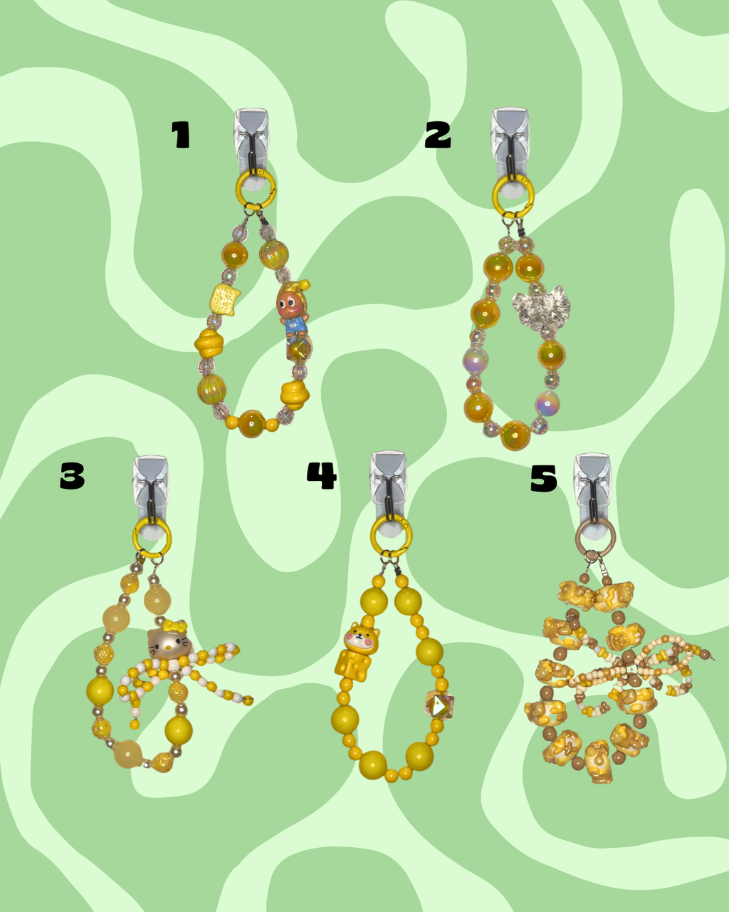 Yellow Handmade Beaded Wristlets
