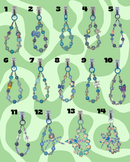 Blue Handmade Beaded Wristlets