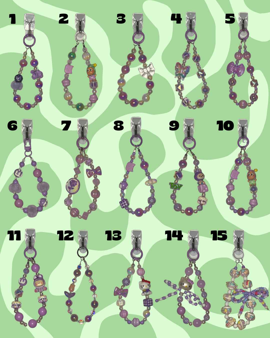 Purple Handmade Beaded Wristlets