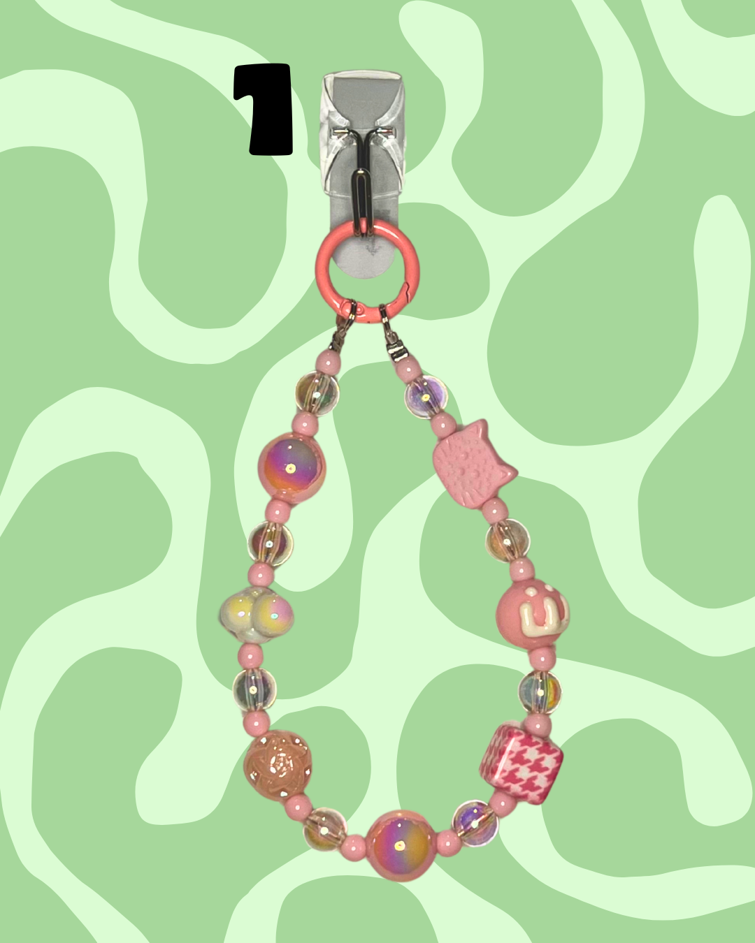 Pink Handmade Beaded Wristlets