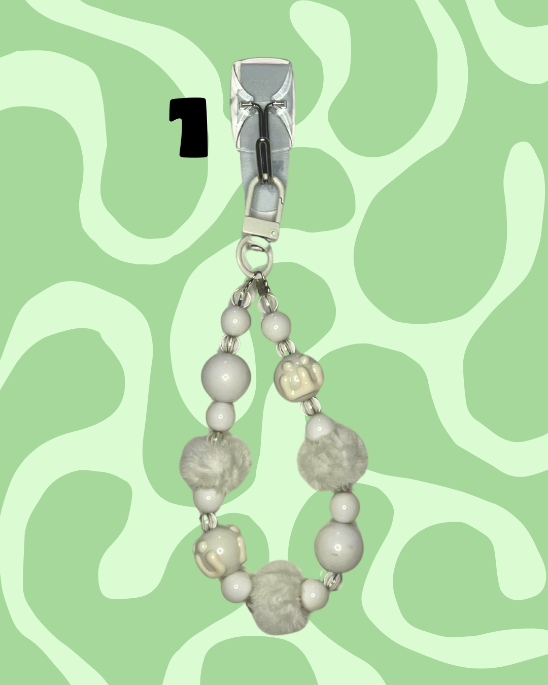 White Handmade Beaded Wristlets