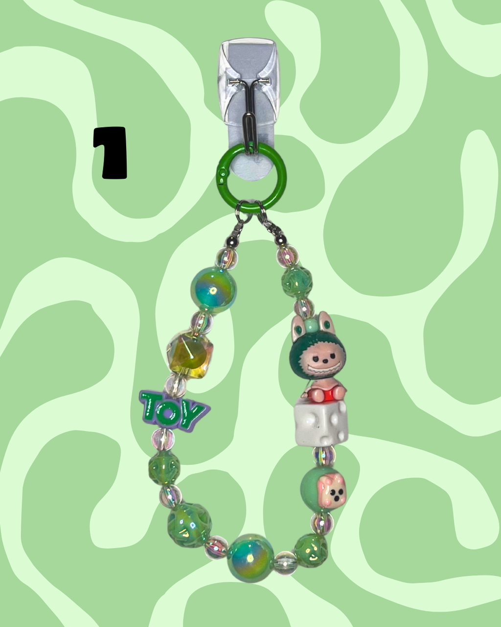 Green Handmade Beaded Wristlets