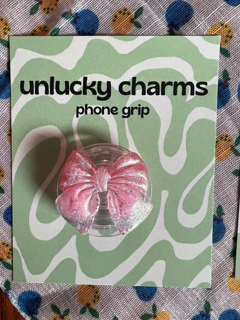 3D bow phone grips / phone accessories / rose rhinestones