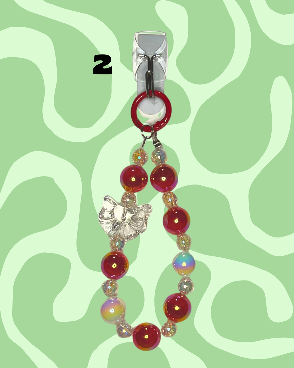 Red Handmade Beaded Wristlets