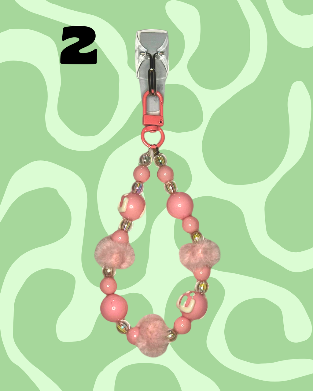 Pink Handmade Beaded Wristlets