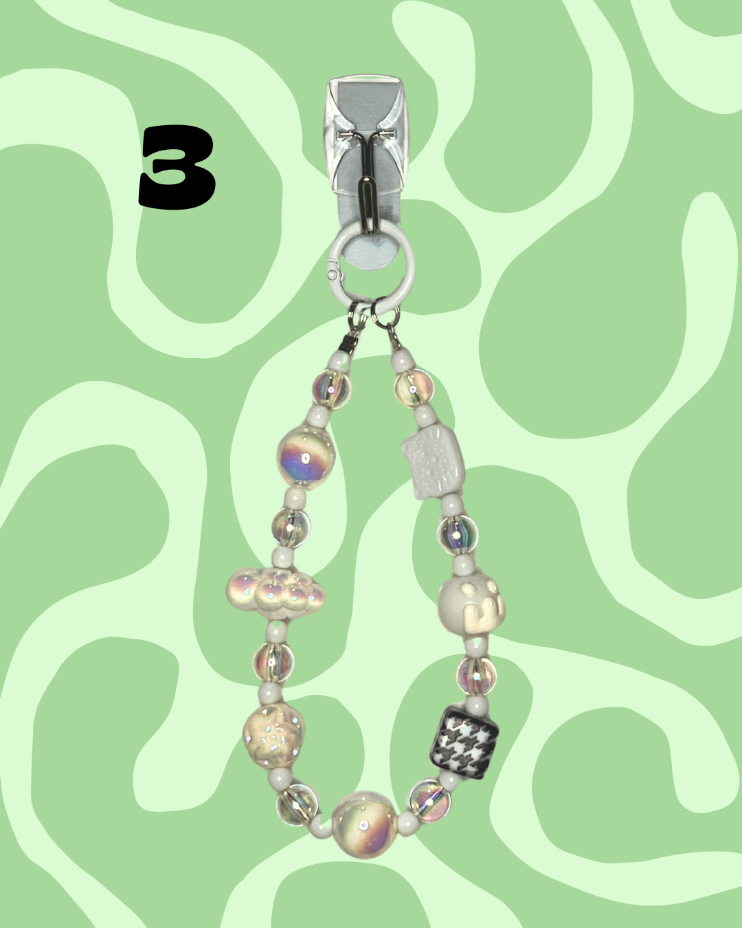 White Handmade Beaded Wristlets