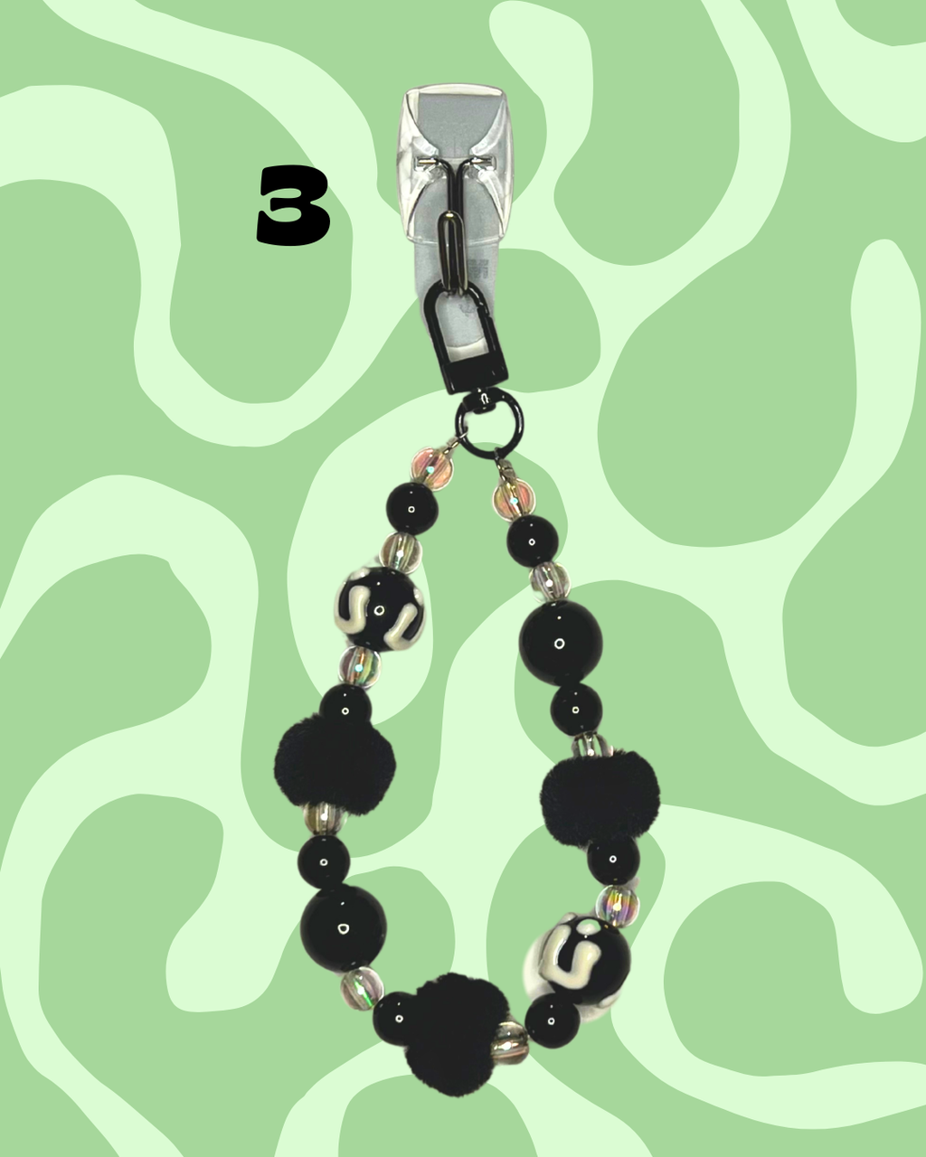 Black Handmade Beaded Wristlets