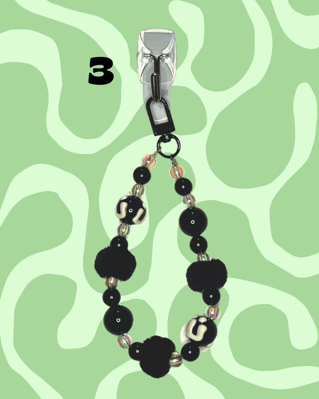 Black Handmade Beaded Wristlets