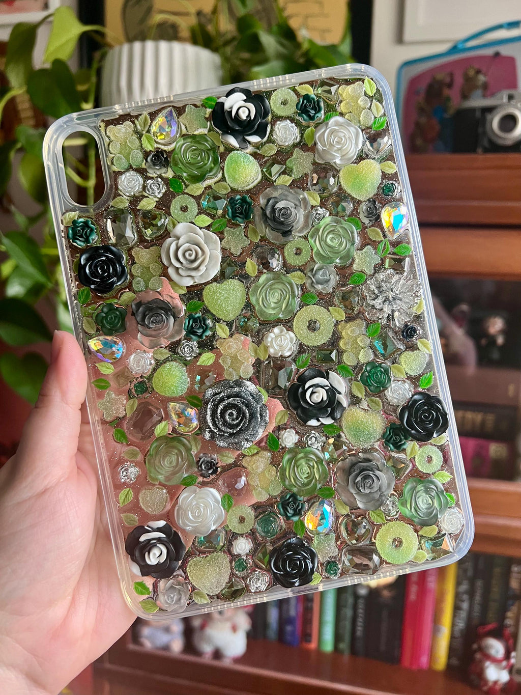 Custom Resin Tablet Case: Glitter Charms, Kawaii Junk Style