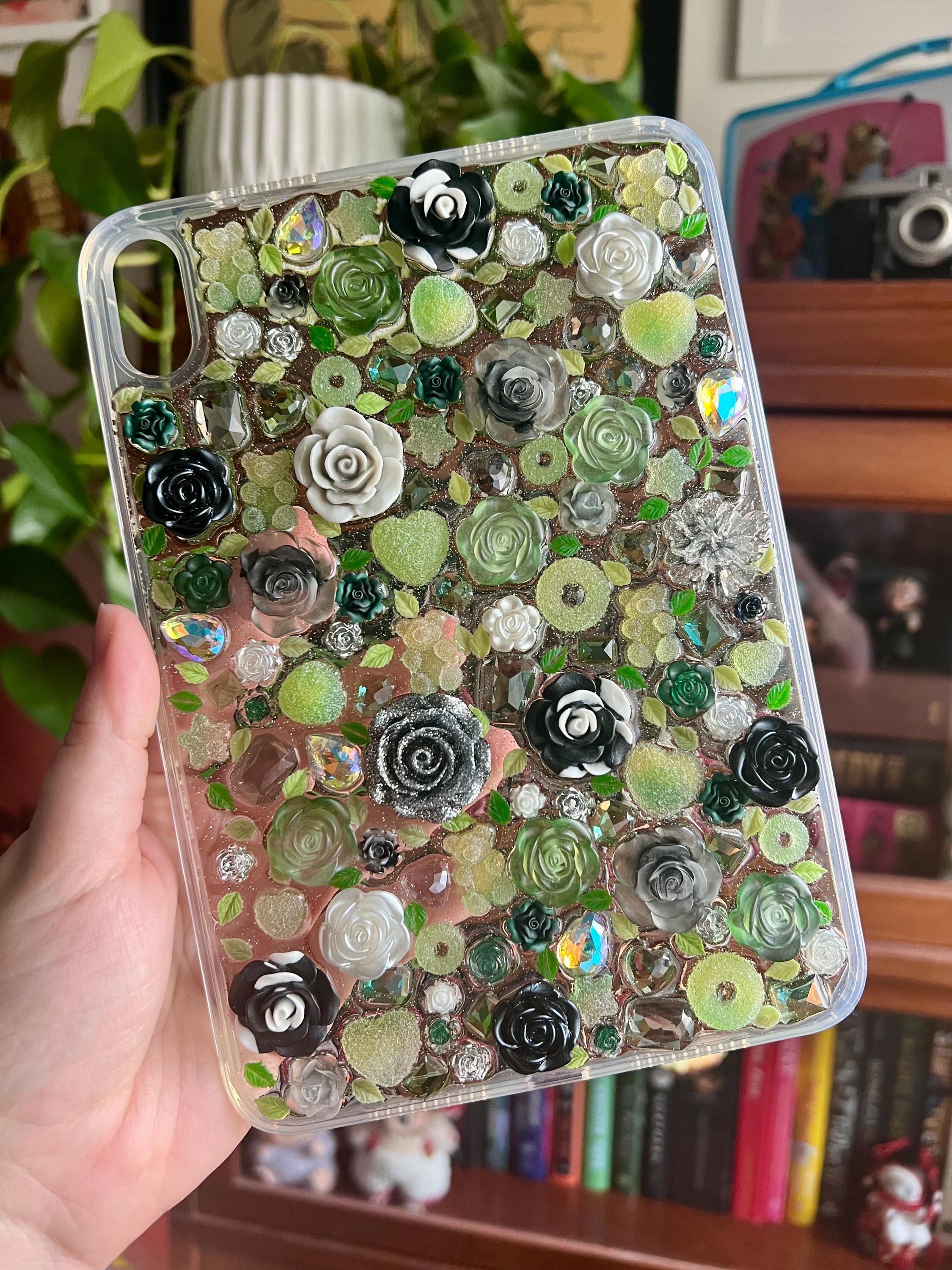 Custom Resin Tablet Case: Glitter Charms, Kawaii Junk Style