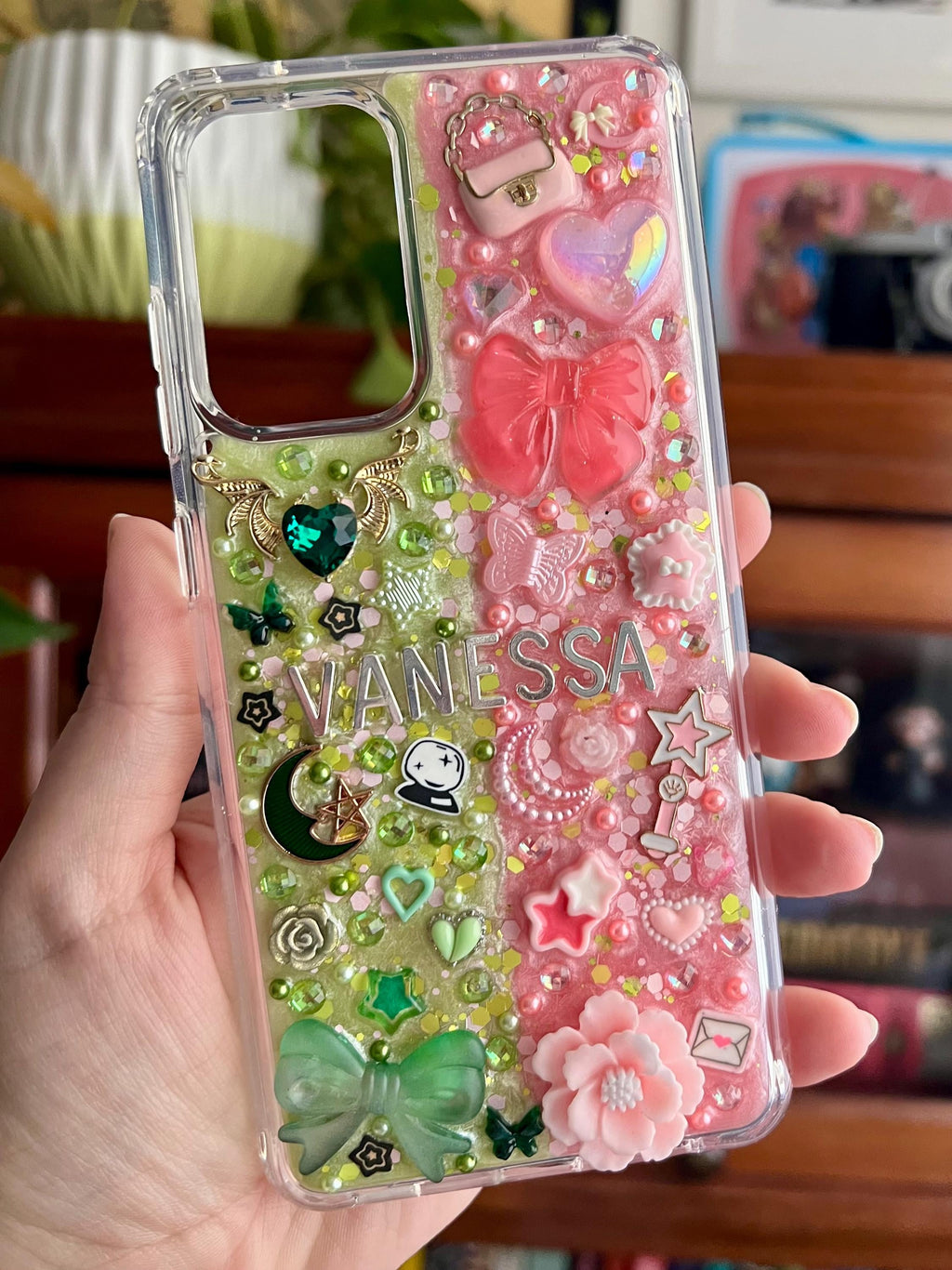 Custom Resin Phone Case: Glitter Charms, Kawaii Junk Style