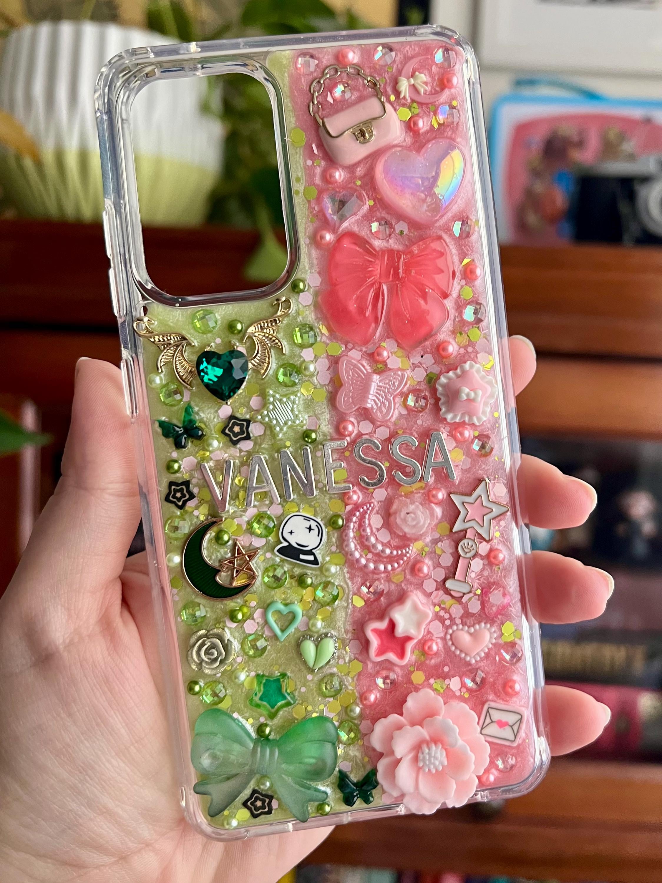 Custom Resin Phone Case: Glitter Charms, Kawaii Junk Style