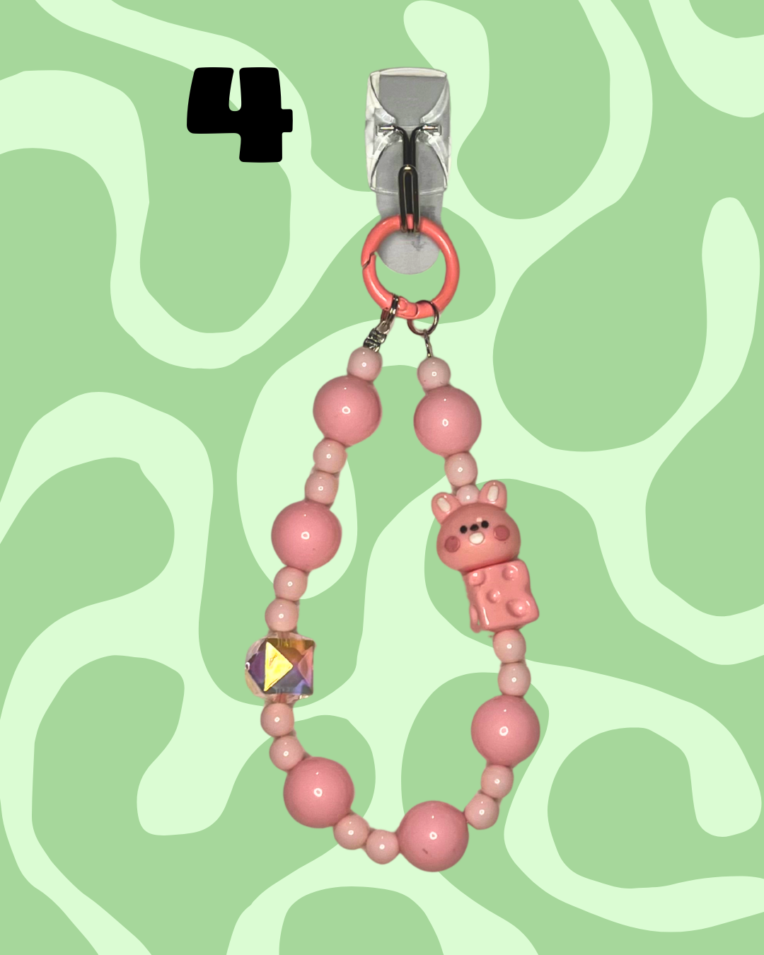 Pink Handmade Beaded Wristlets