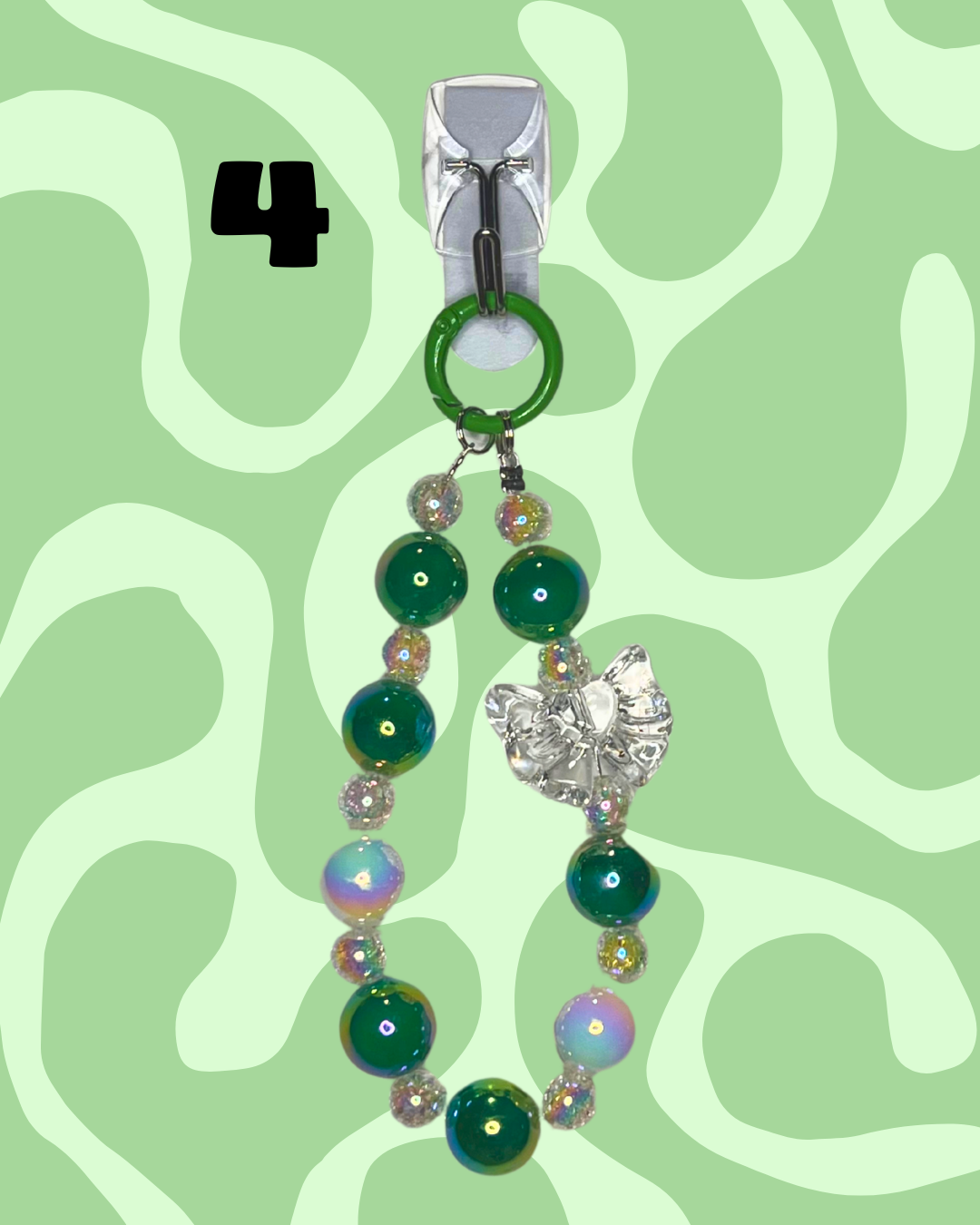 Green Handmade Beaded Wristlets