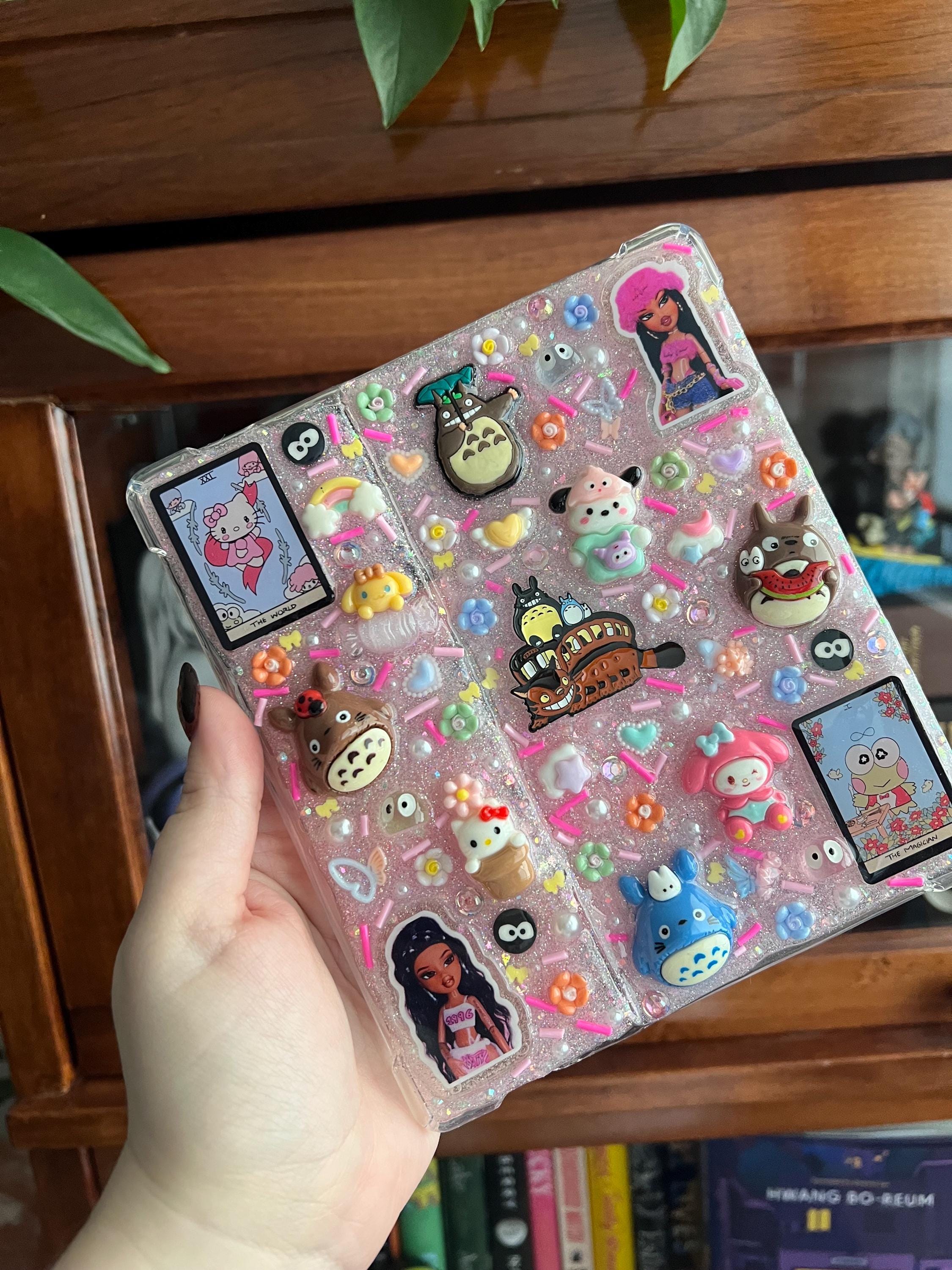 Custom Resin Tablet Case: Glitter Charms, Kawaii Junk Style