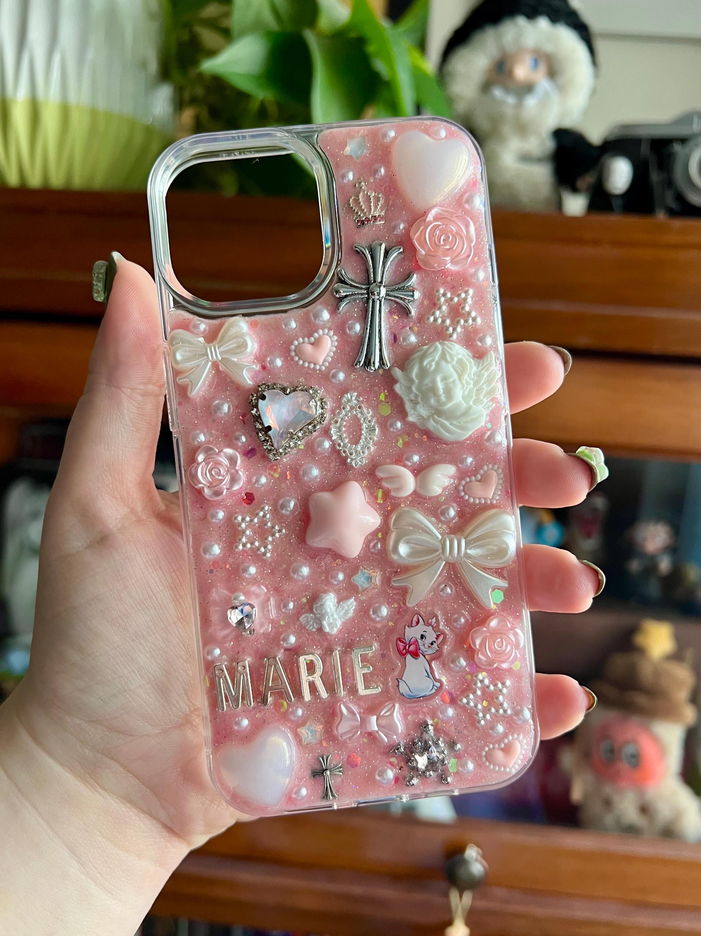 Custom Resin Phone Case: Glitter Charms, Kawaii Junk Style