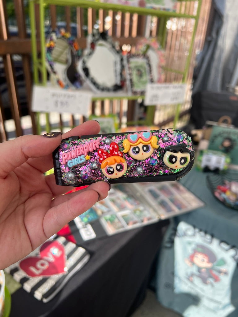 Sanrio, Powerpuff Girls, Butter Bear inspired Compact Mirror & Brush Combo - Great Stocking Stuffer!