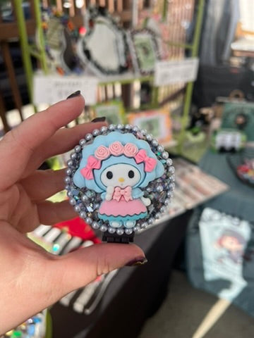 Sanrio, Powerpuff Girls, Butter Bear inspired Compact Mirror & Brush Combo - Great Stocking Stuffer!