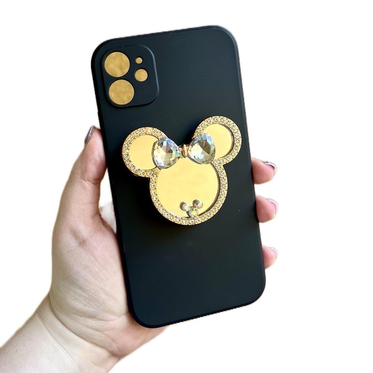 Rhinestoned Minnie Mirror Phone Grip