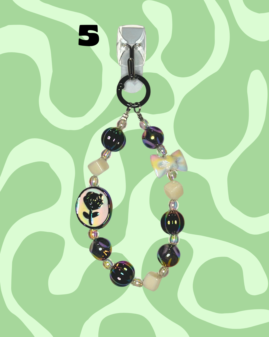 Black Handmade Beaded Wristlets