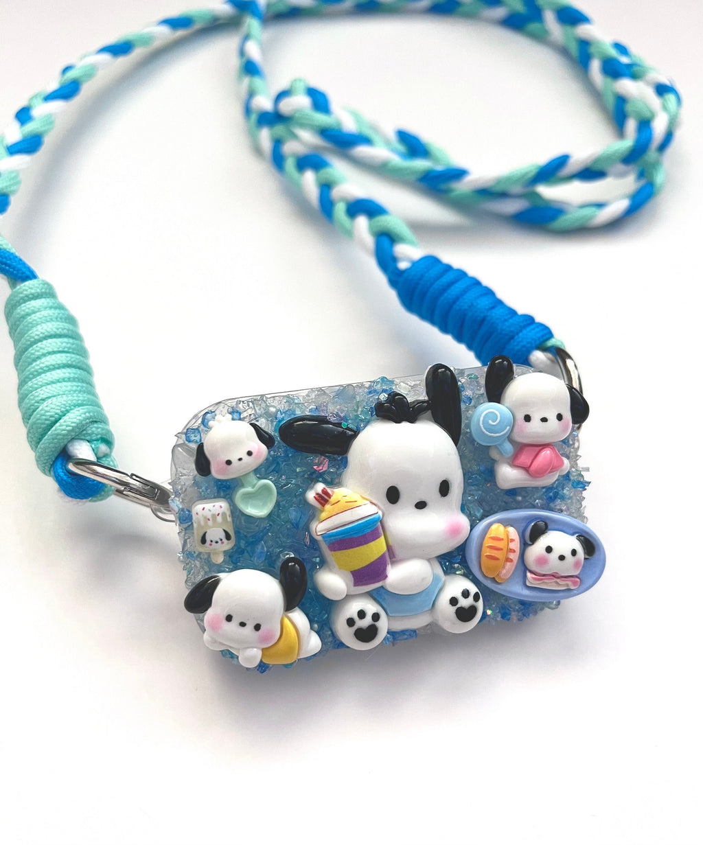 Sanrio Pochacco Phone Clip with Mirror and Cross Body Lanyard