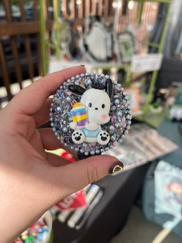 Sanrio, Powerpuff Girls, Butter Bear inspired Compact Mirror & Brush Combo - Great Stocking Stuffer!