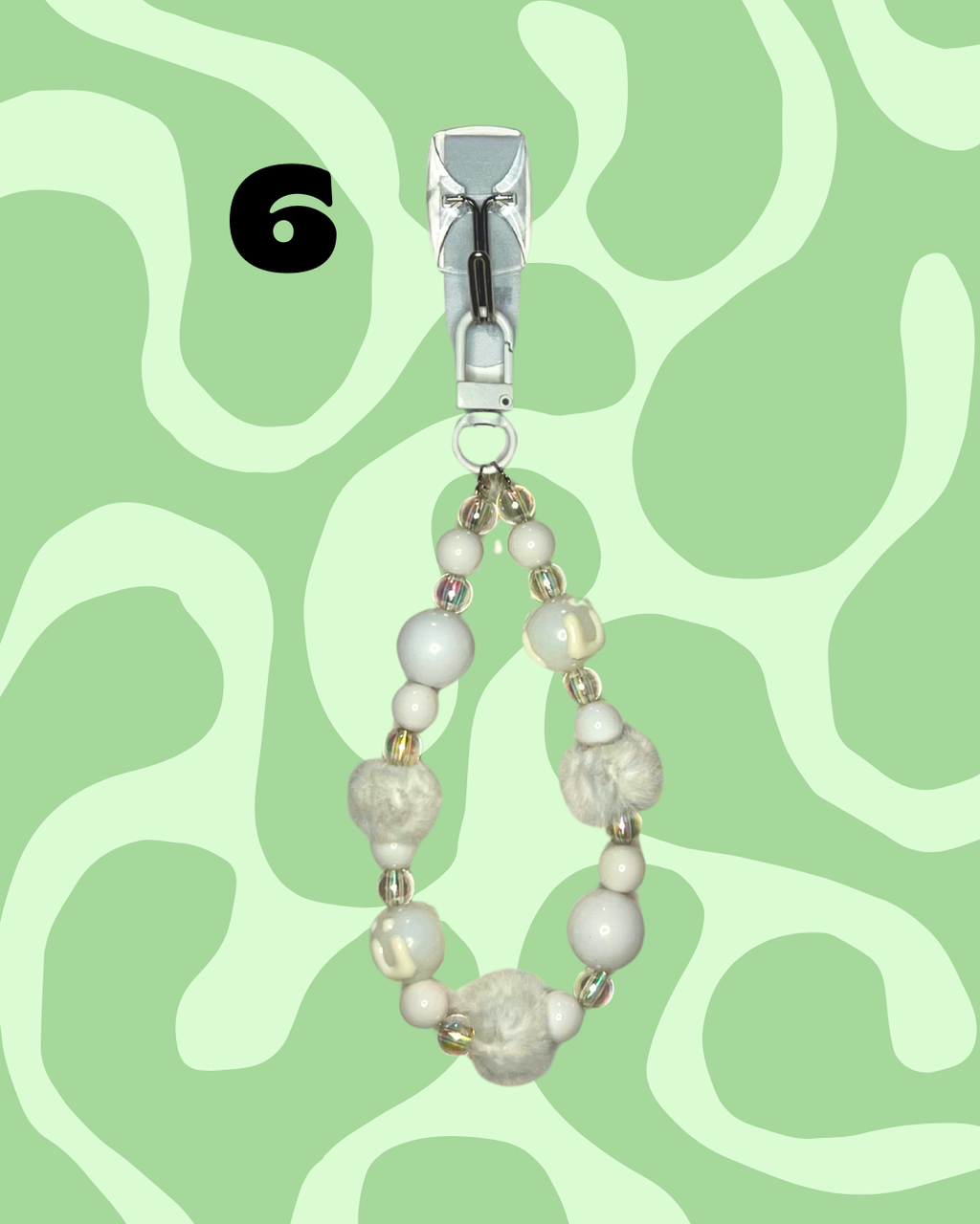 White Handmade Beaded Wristlets