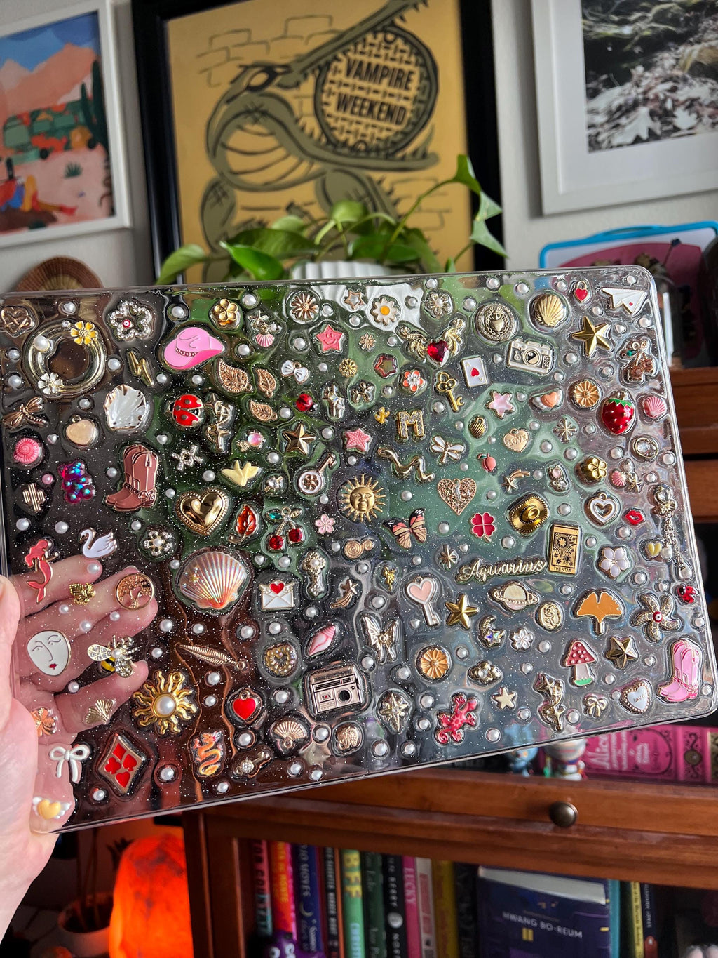 Custom Resin Laptop Case: Glitter Charms, Kawaii Junk Style