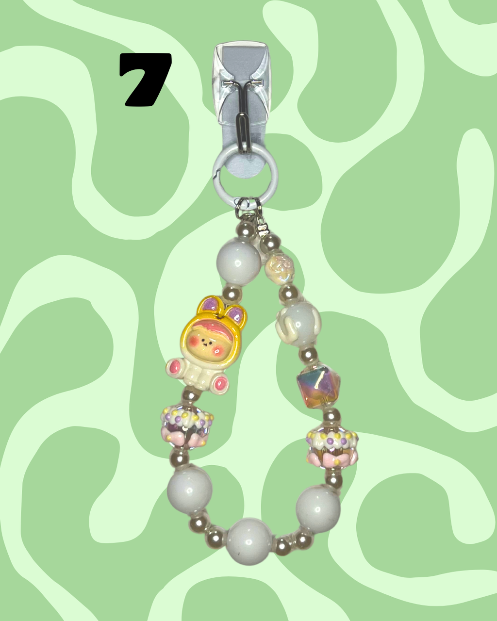 White Handmade Beaded Wristlets