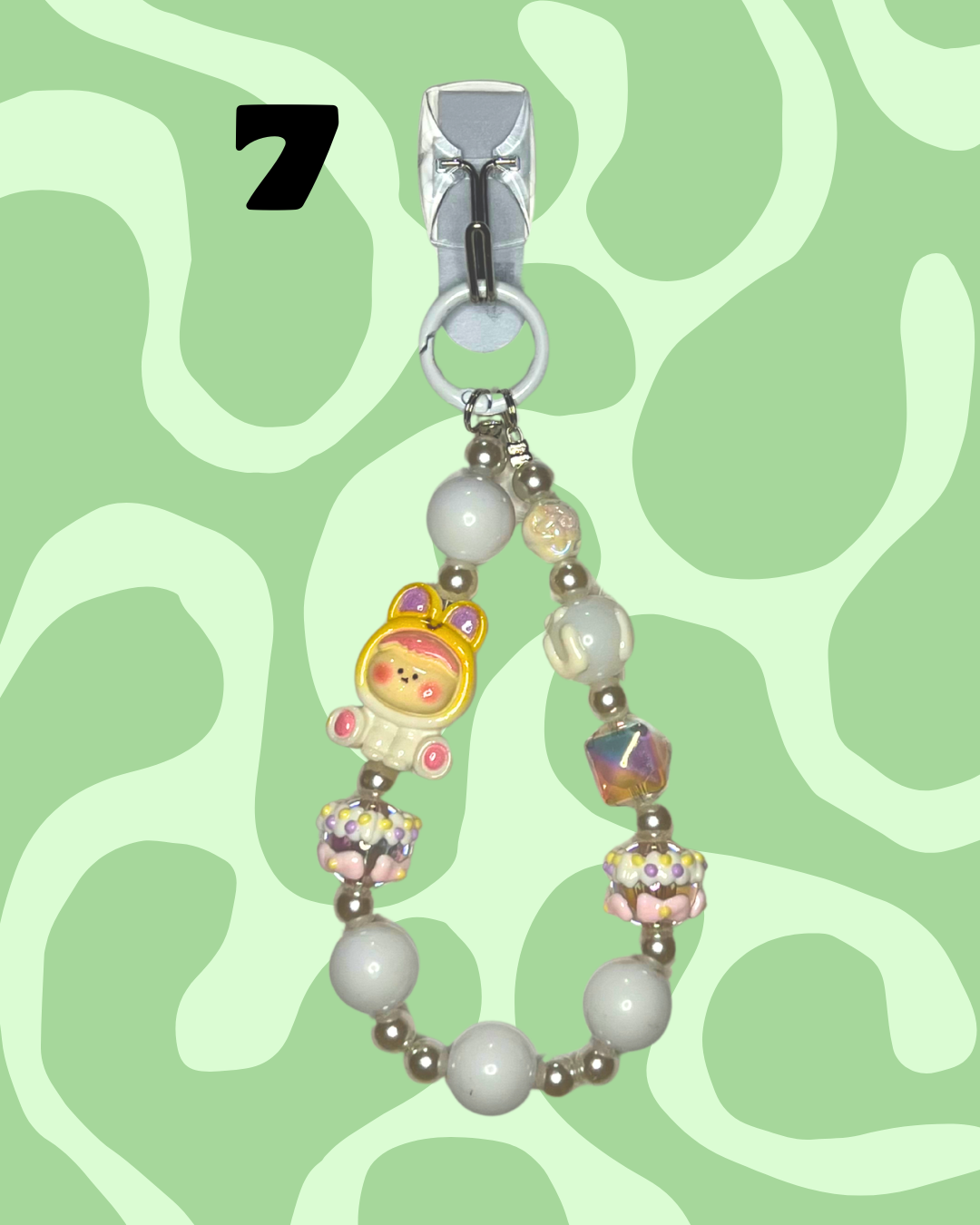 White Handmade Beaded Wristlets