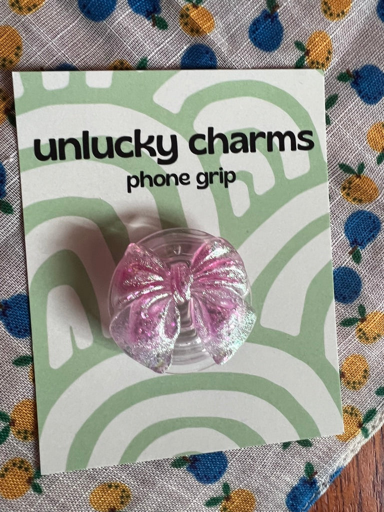 3D bow phone grips / phone accessories / rose rhinestones