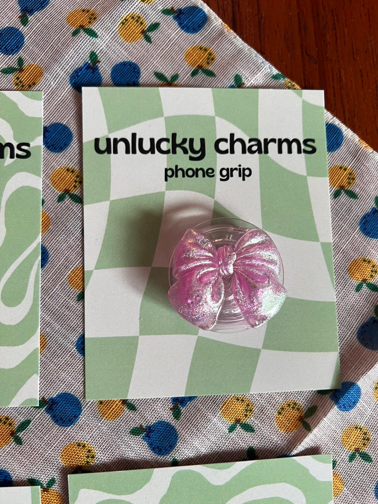 3D bow phone grips / phone accessories / rose rhinestones