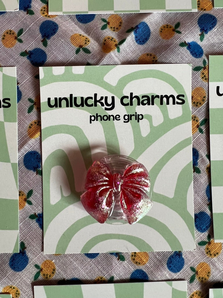 3D bow phone grips / phone accessories / rose rhinestones