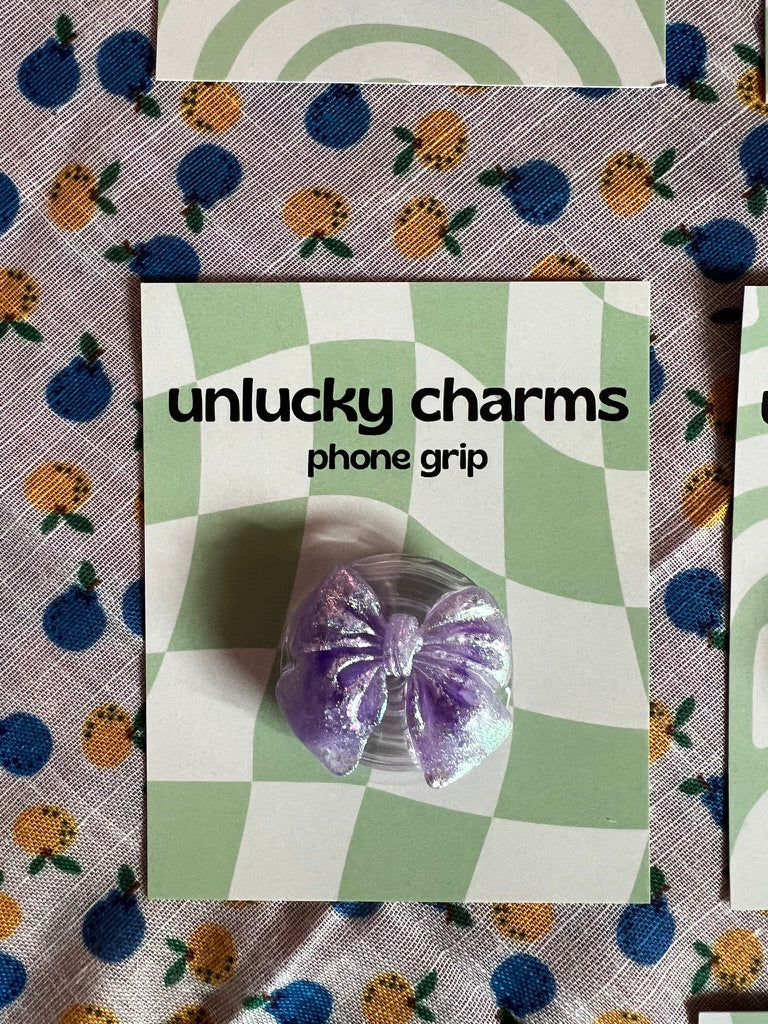 3D bow phone grips / phone accessories / rose rhinestones