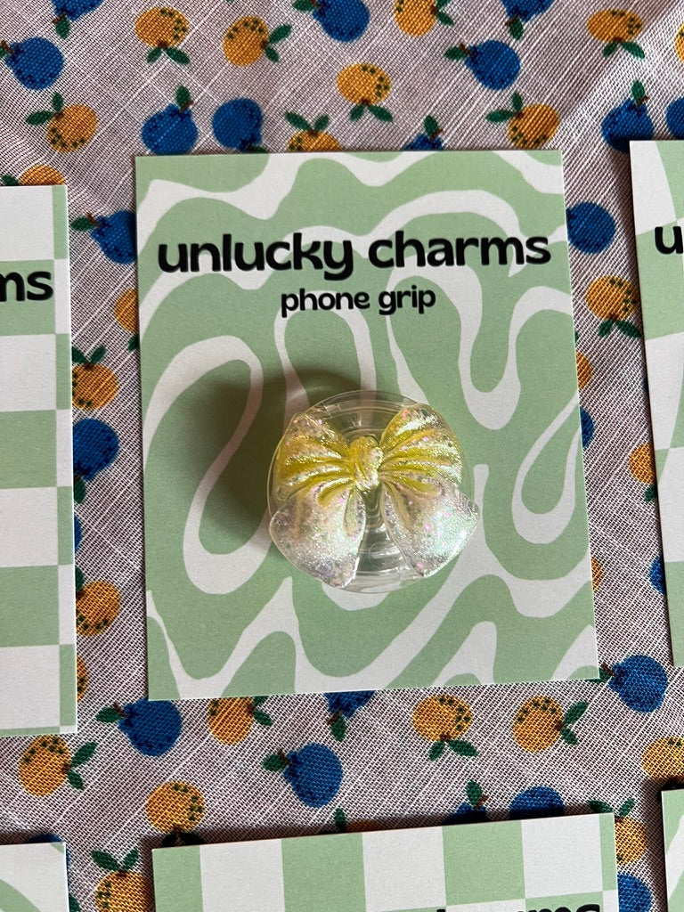 3D bow phone grips / phone accessories / rose rhinestones