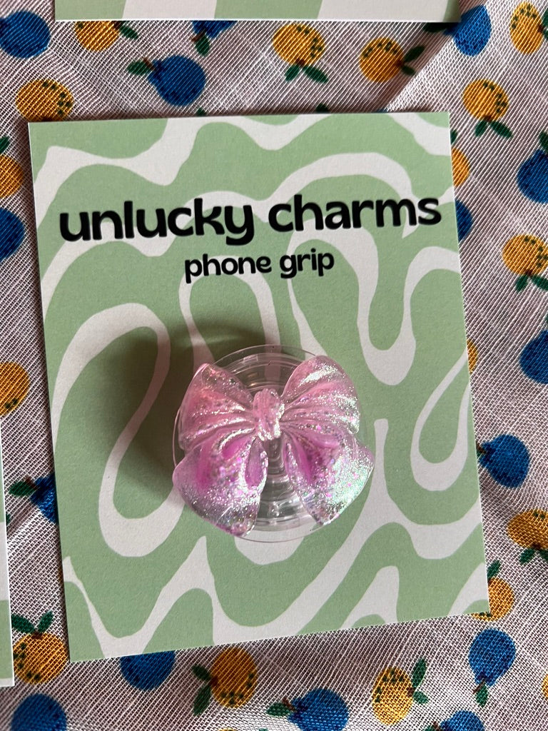3D bow phone grips / phone accessories / rose rhinestones