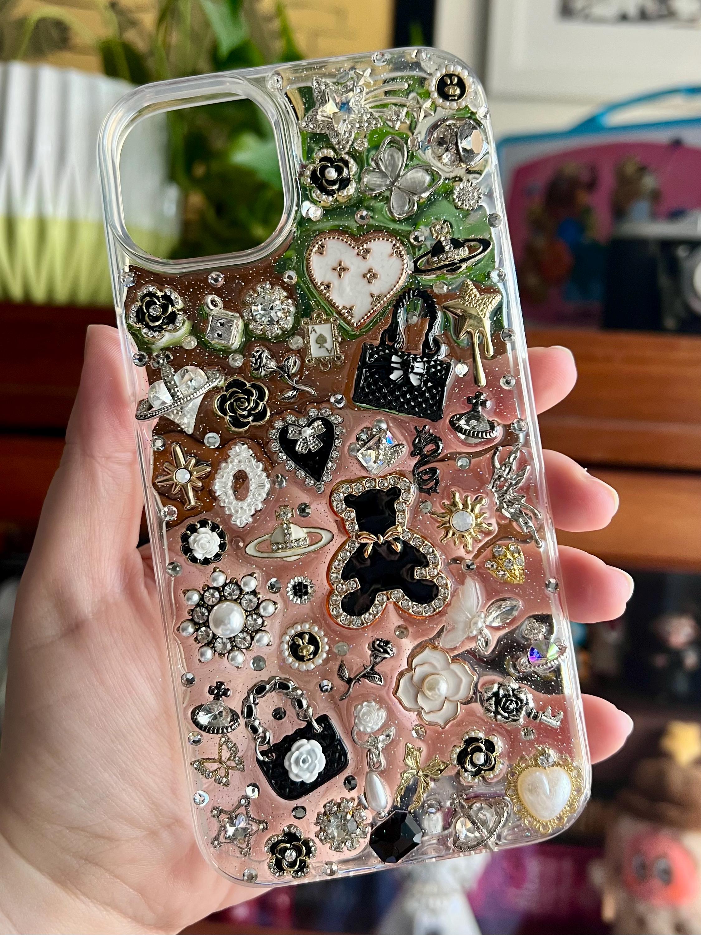 Custom Resin Phone Case: Glitter Charms, Kawaii Junk Style