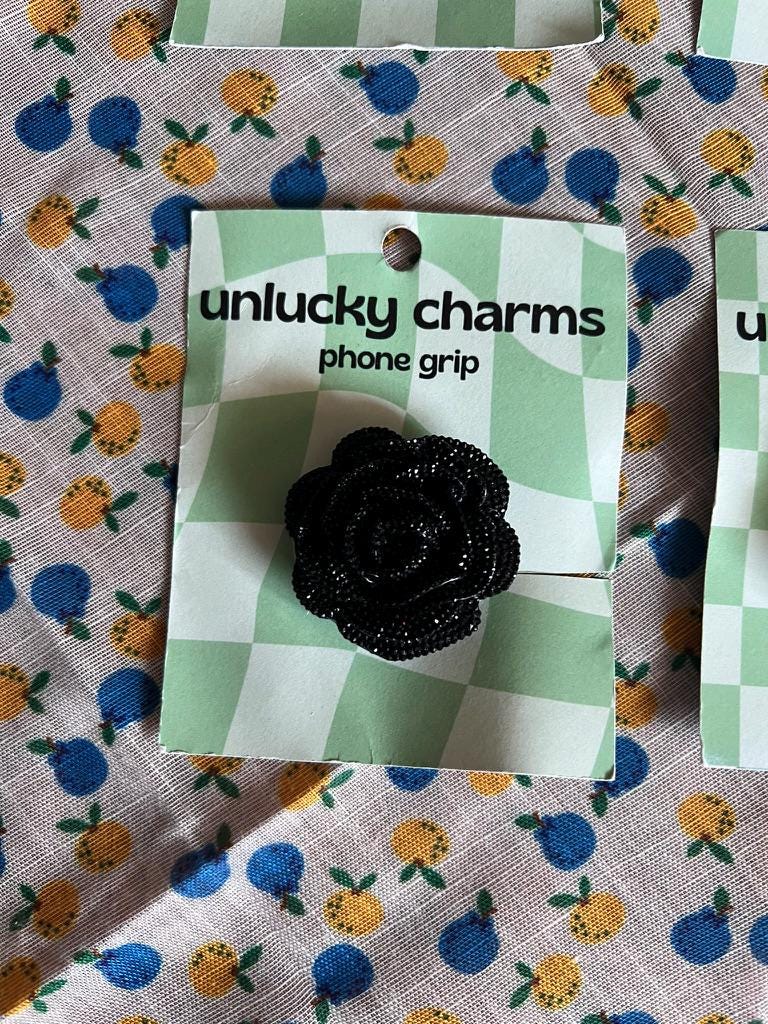 rhinestone flower phone grips / phone accessories / rose rhinestones